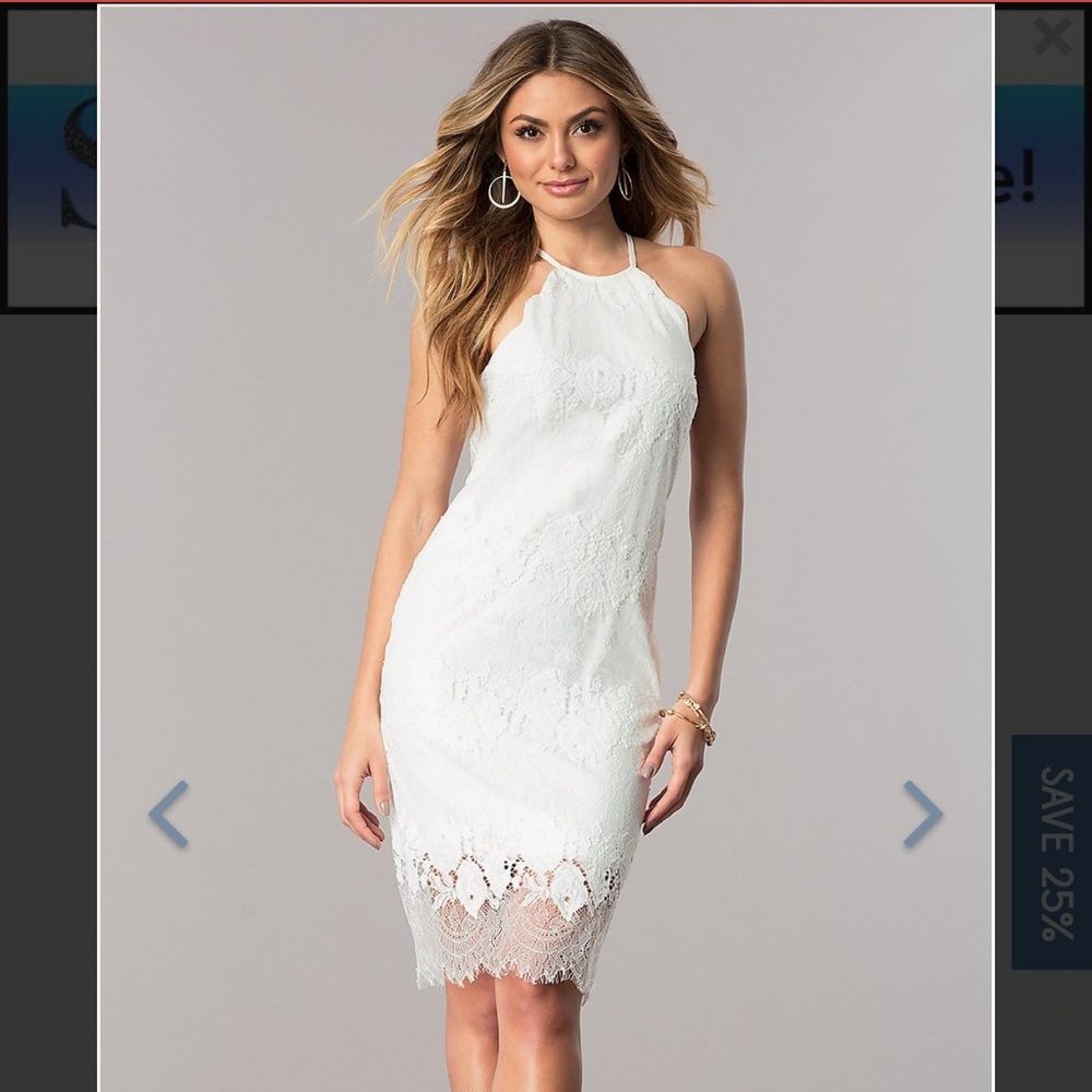 White Lace Short Dress